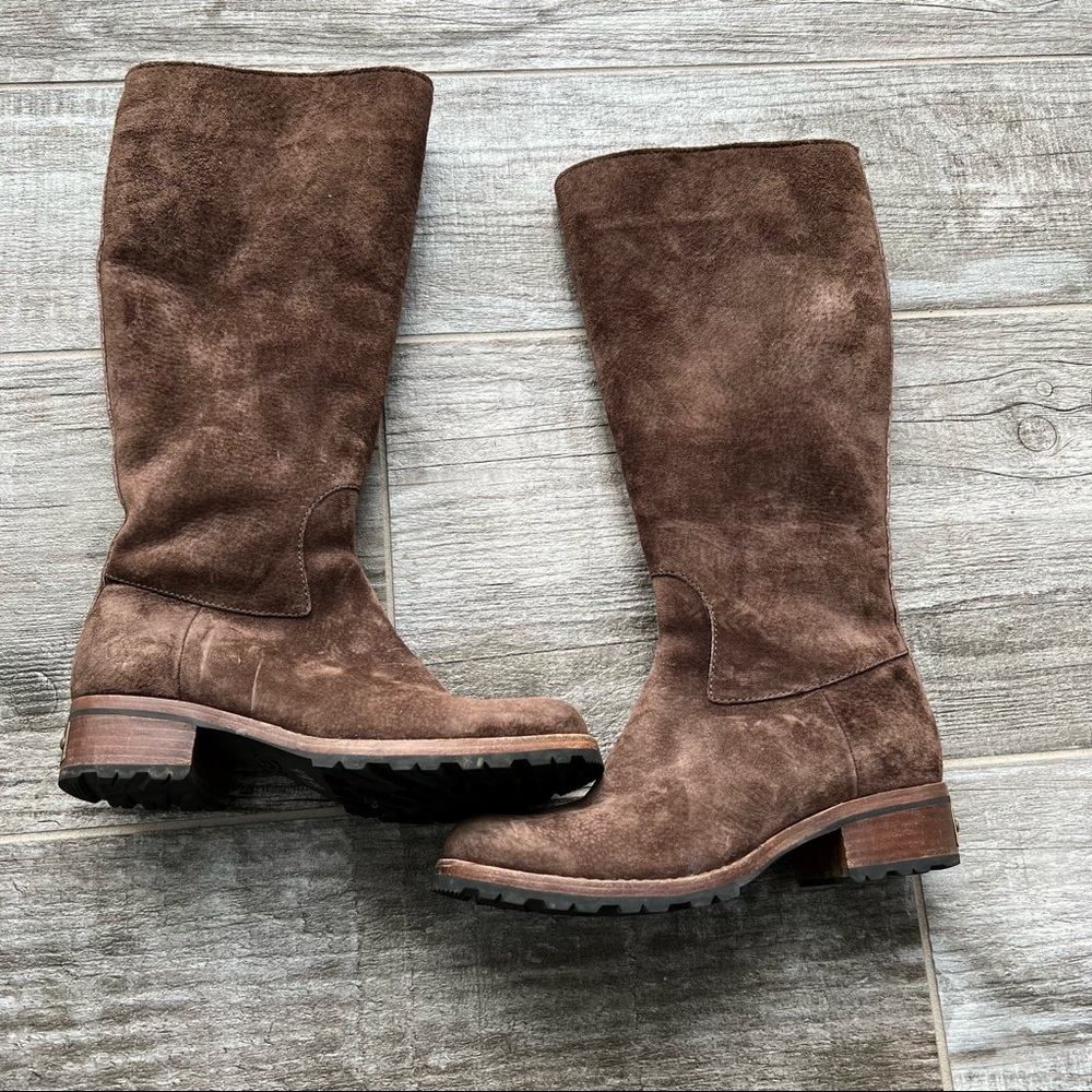 Gorgeous Warm UGG Brown Suede/Shearling Tall Boots-sz 6